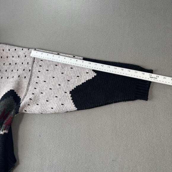 VTG Graphic Knit Sweater Mens L Boat Scenic 80s 90s Cozy Pullover Outdoor Retro - Picture 7 of 16